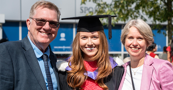 Graduate with family