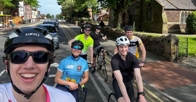 students have a break during their cycle event