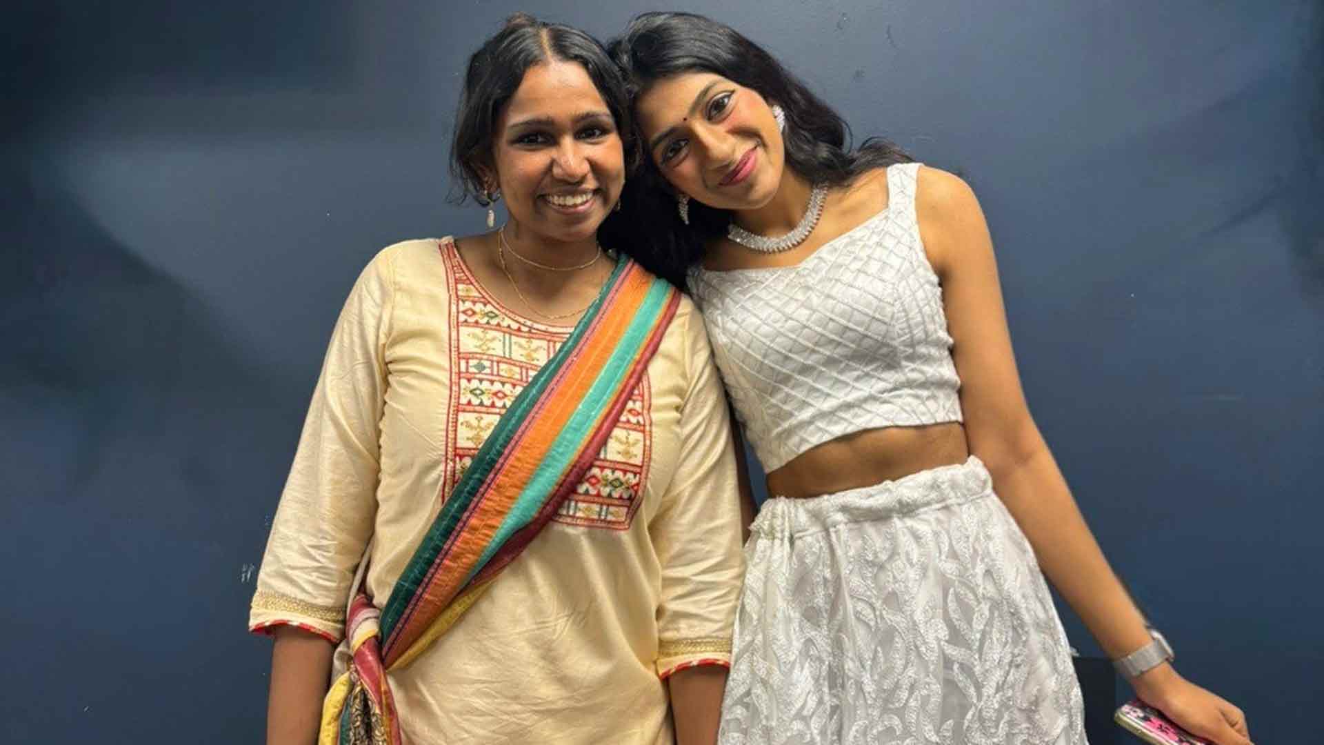 two women in traditional dress