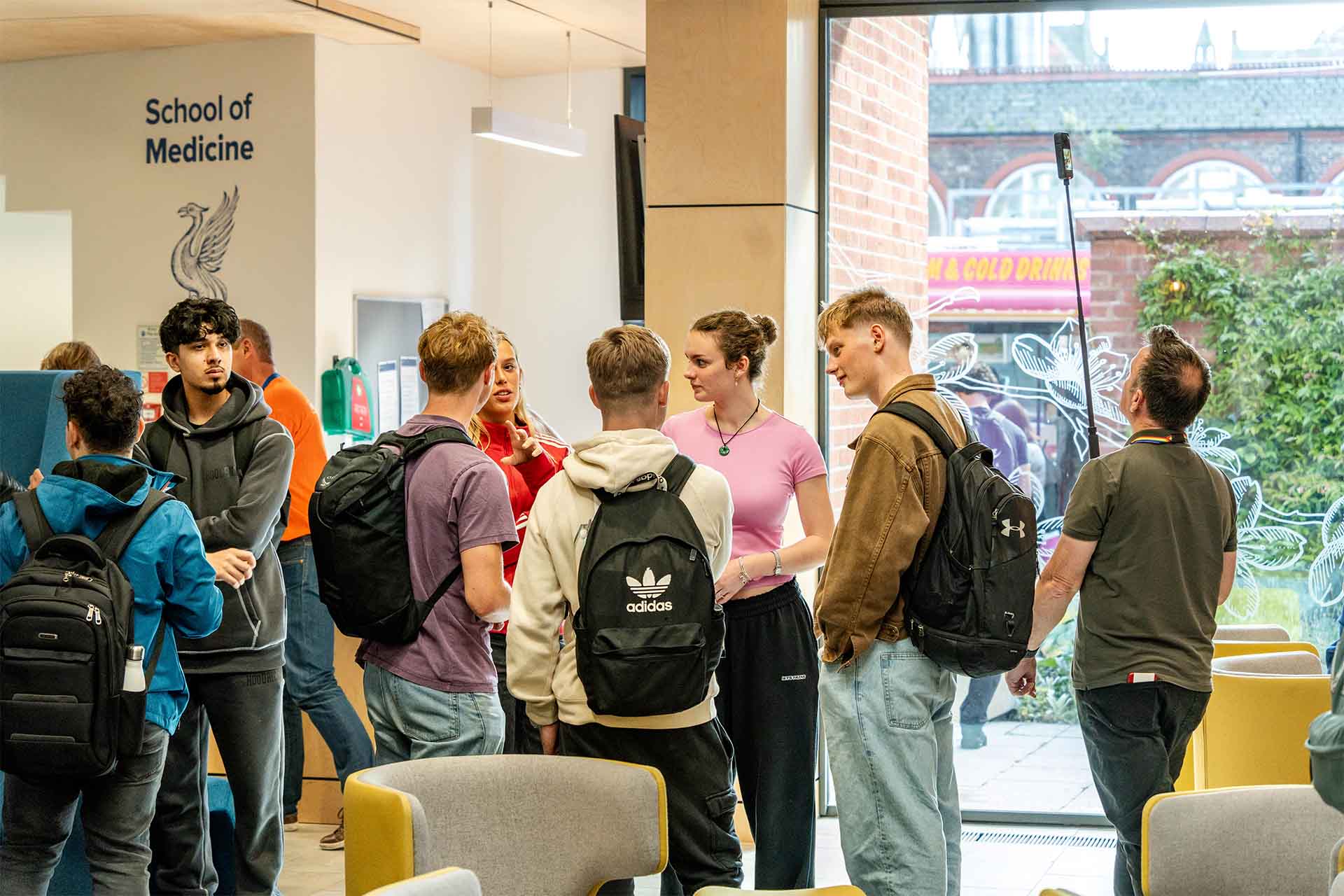 students at welcome event