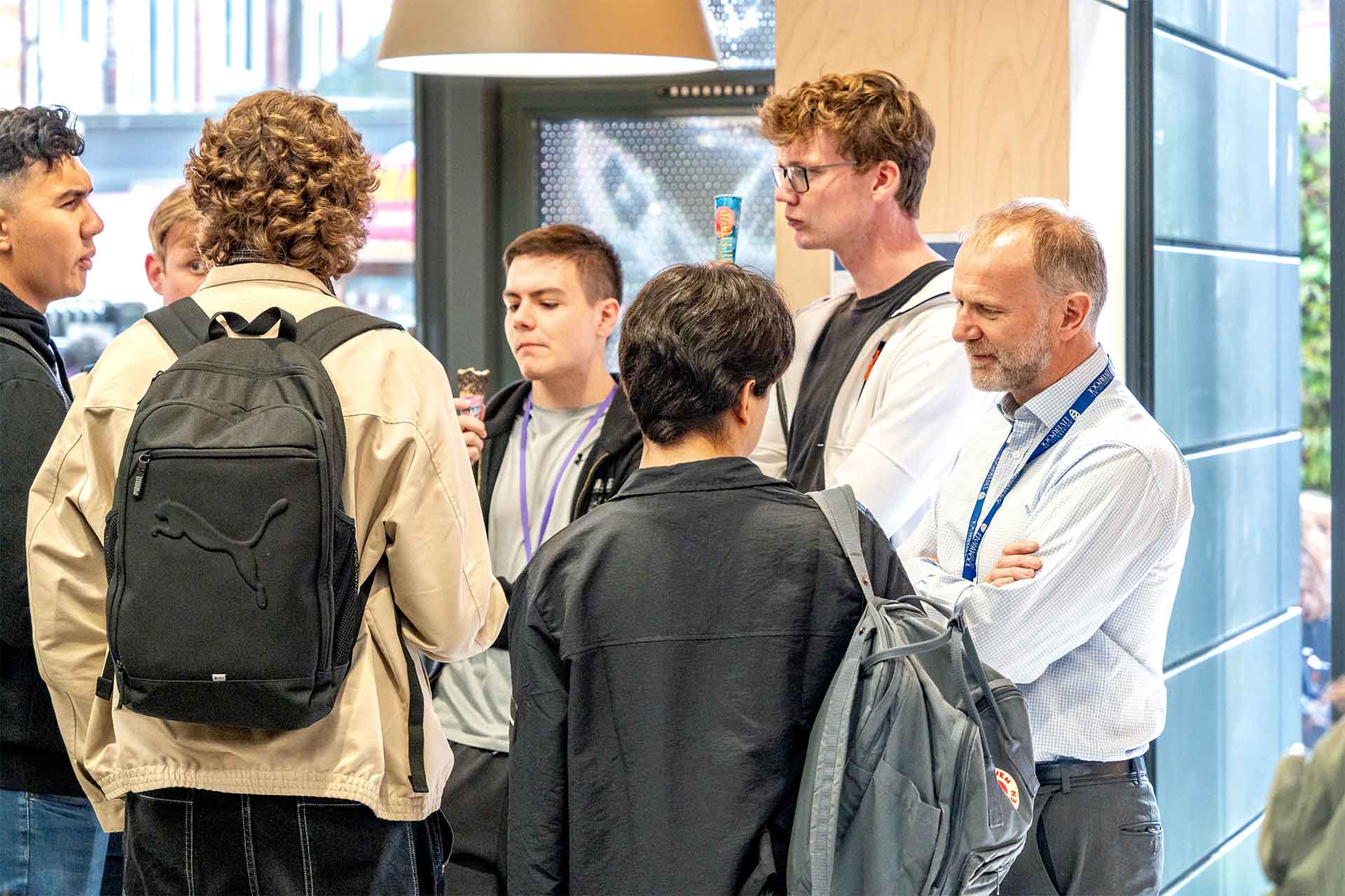 students at welcome event