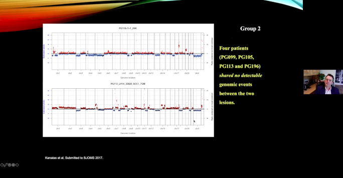 Screenshot from Zoom presentation, slide and presenter
