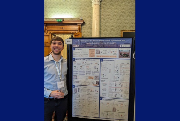 jake with his winning poster from New Frontiers in Synthetic Chemistry conference