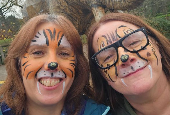 IPH PS Staff wearing face paint at Chester Zoo