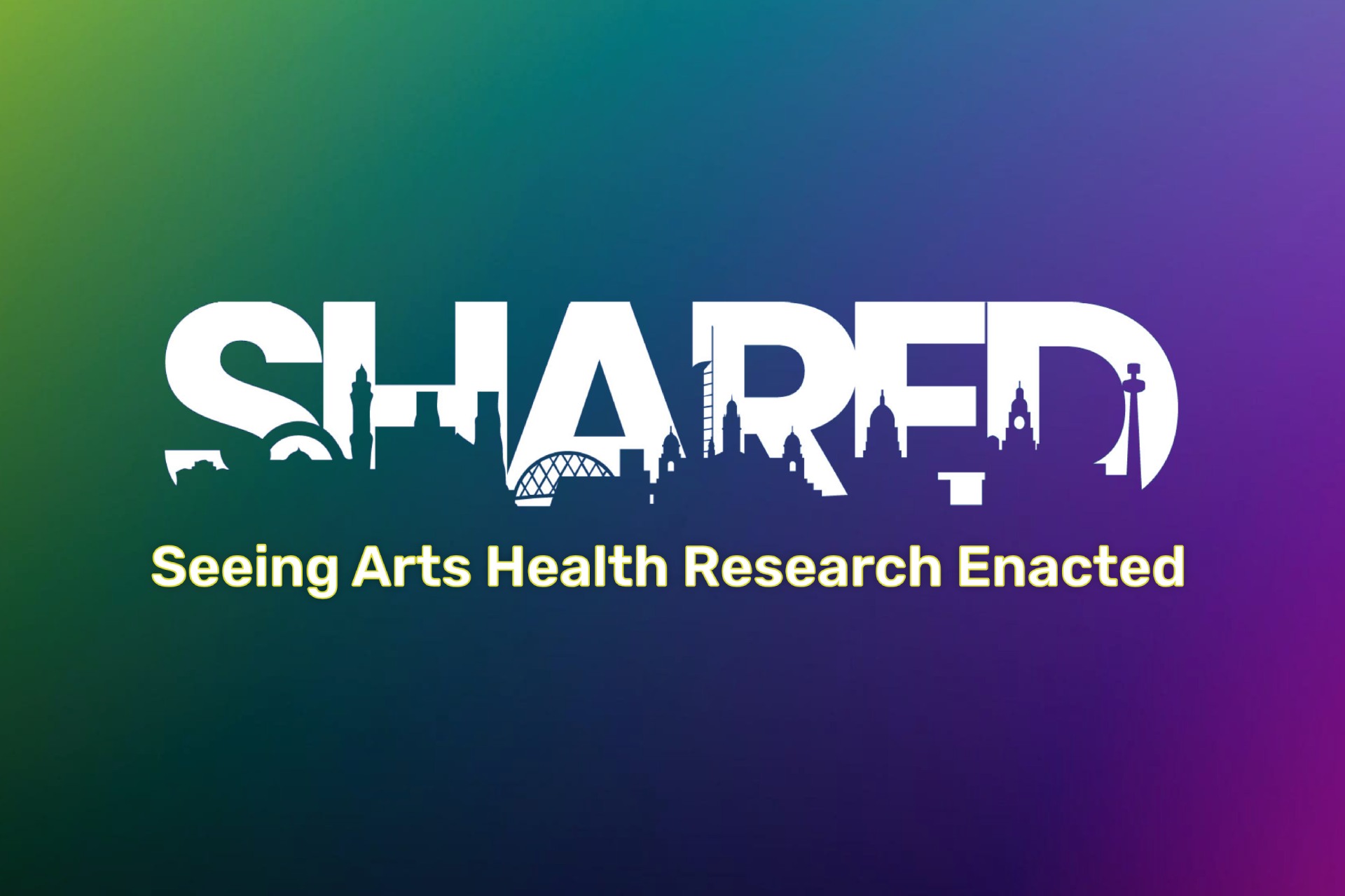 Seeing Arts Health Research Enacted text on multicolour background