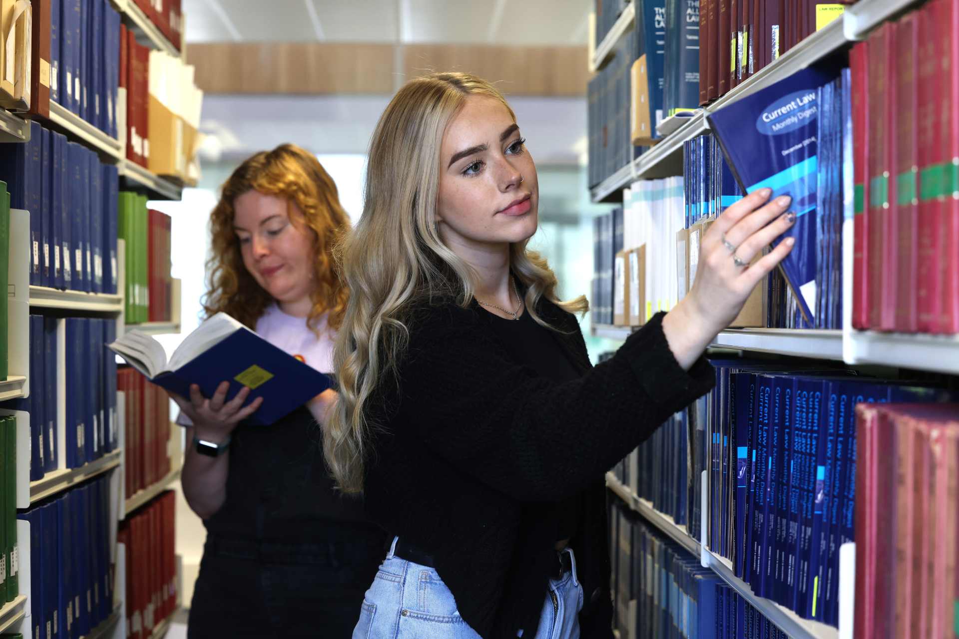 Students in the library