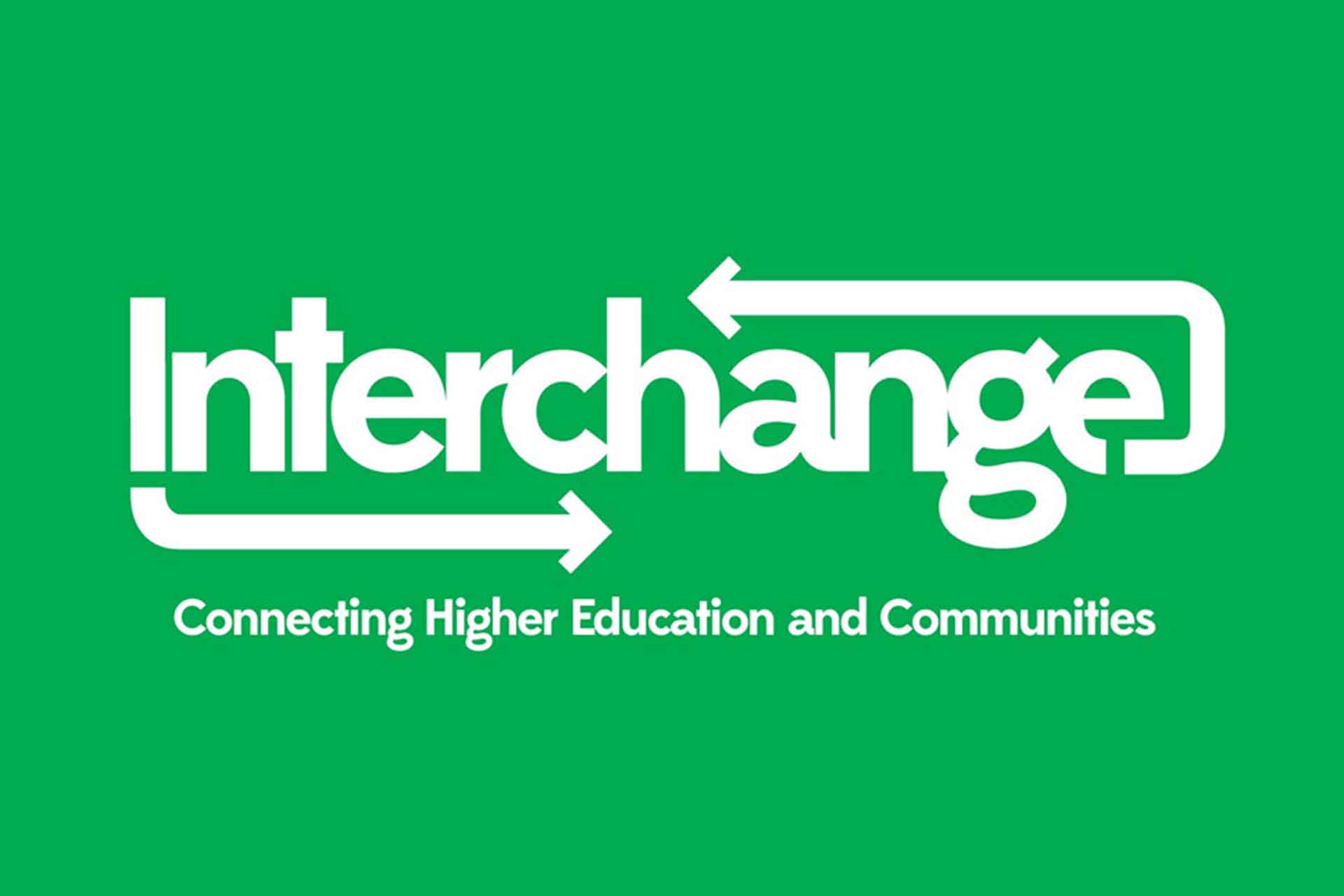 Interchange Logo white text on a green background.