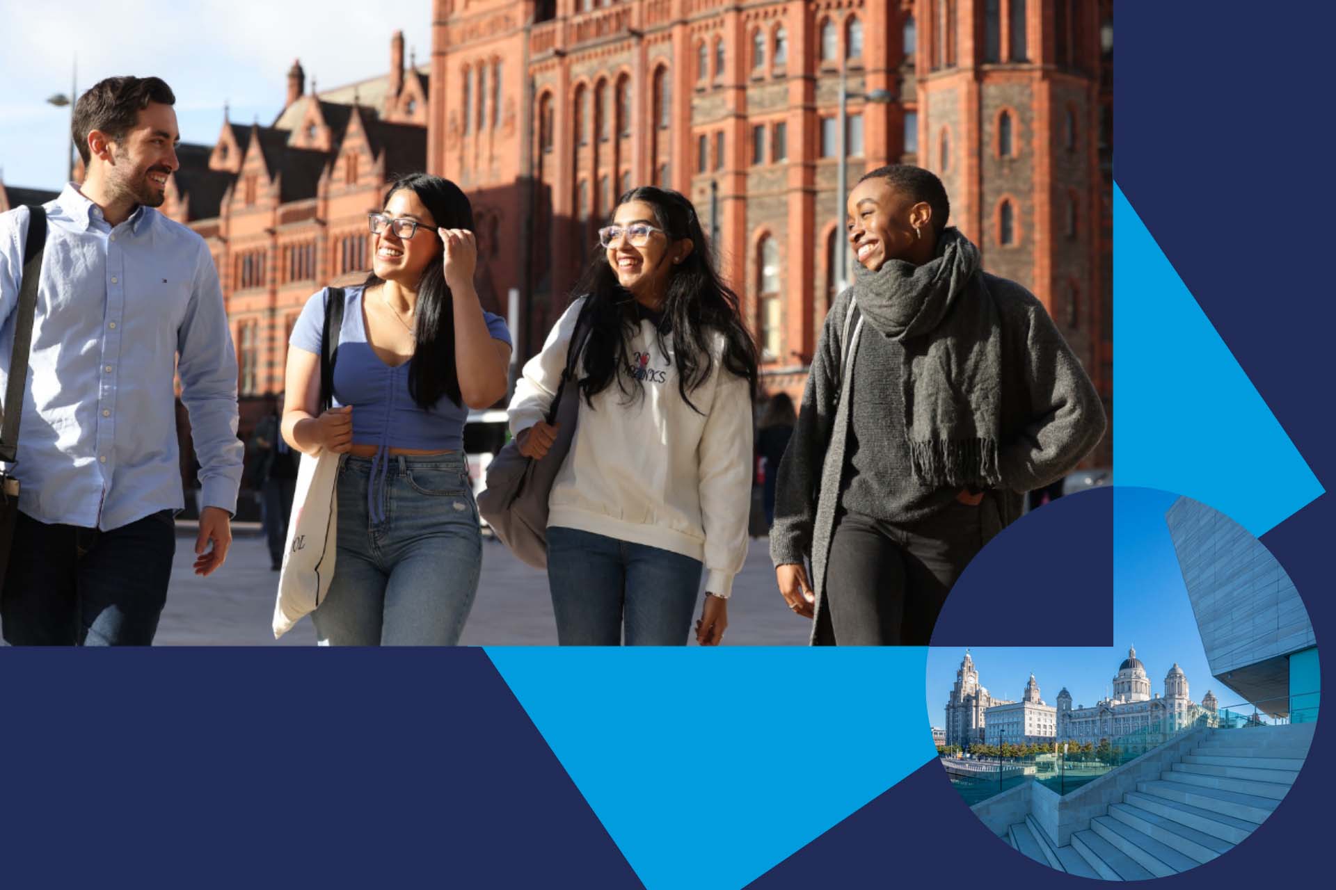 A group of students walking across University Square.