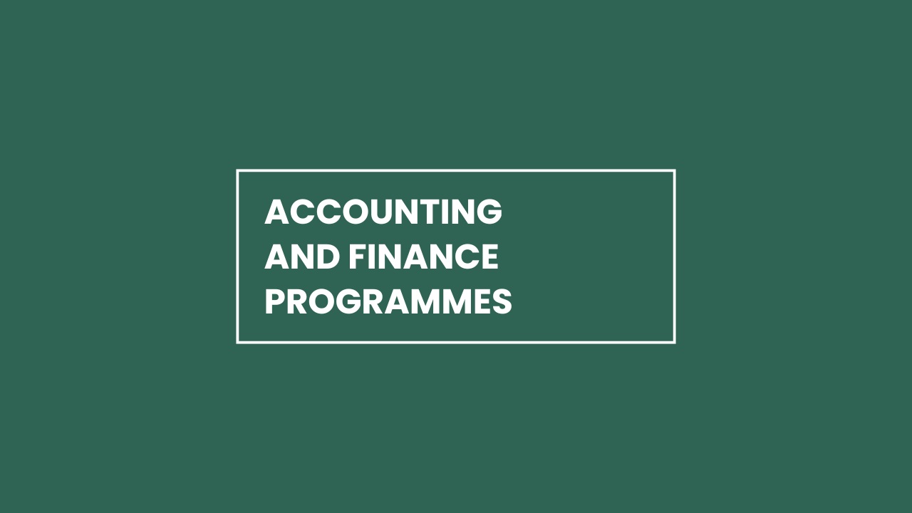 Accounting and Finance programmes