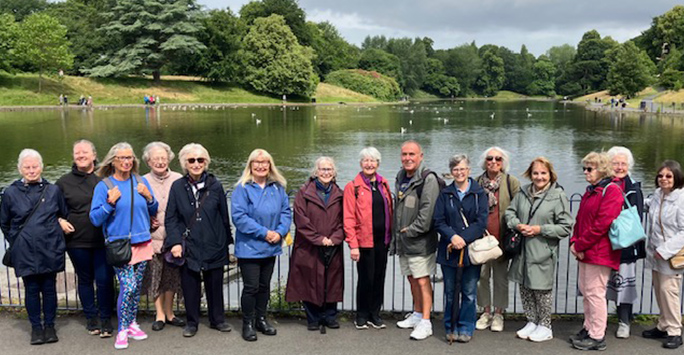 Women's club members at sefton park lake